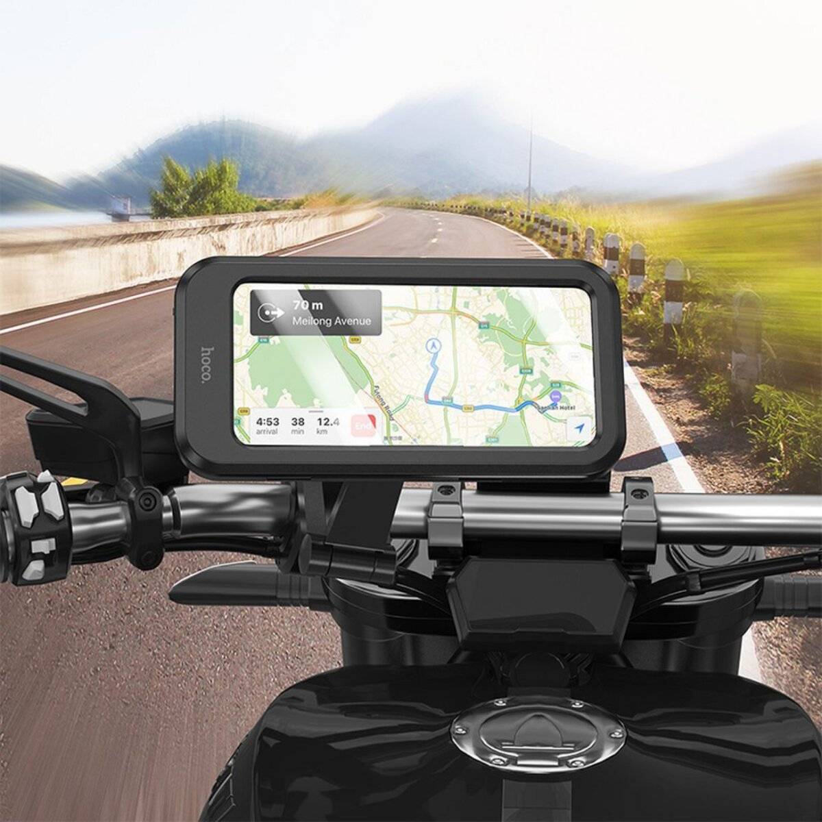 Supporto per bicicletta e moto Hoco CA101, impermeabile, nero-4