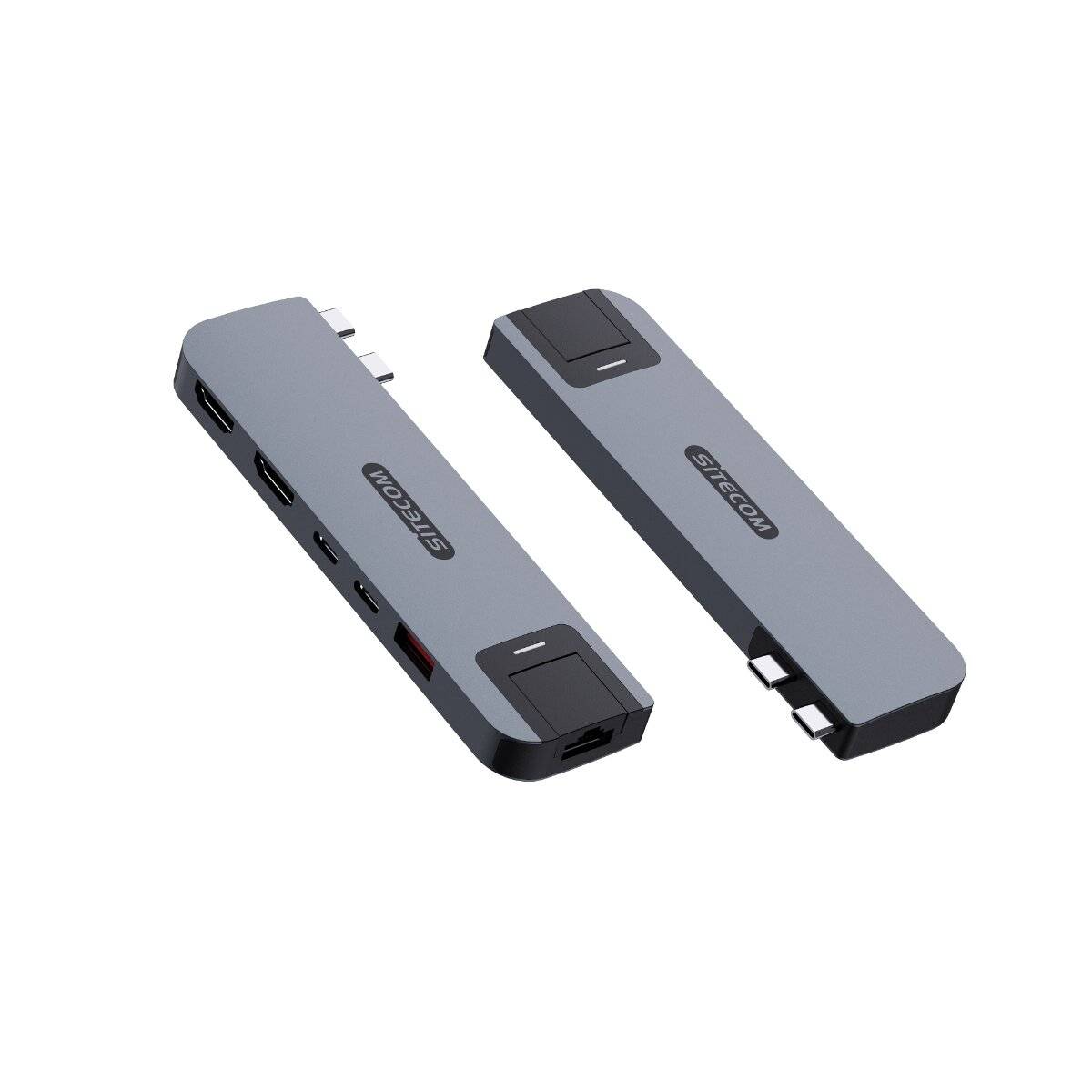 Hub multiporta Sitecom 6 in 2 per MacBook Pro grigio-2