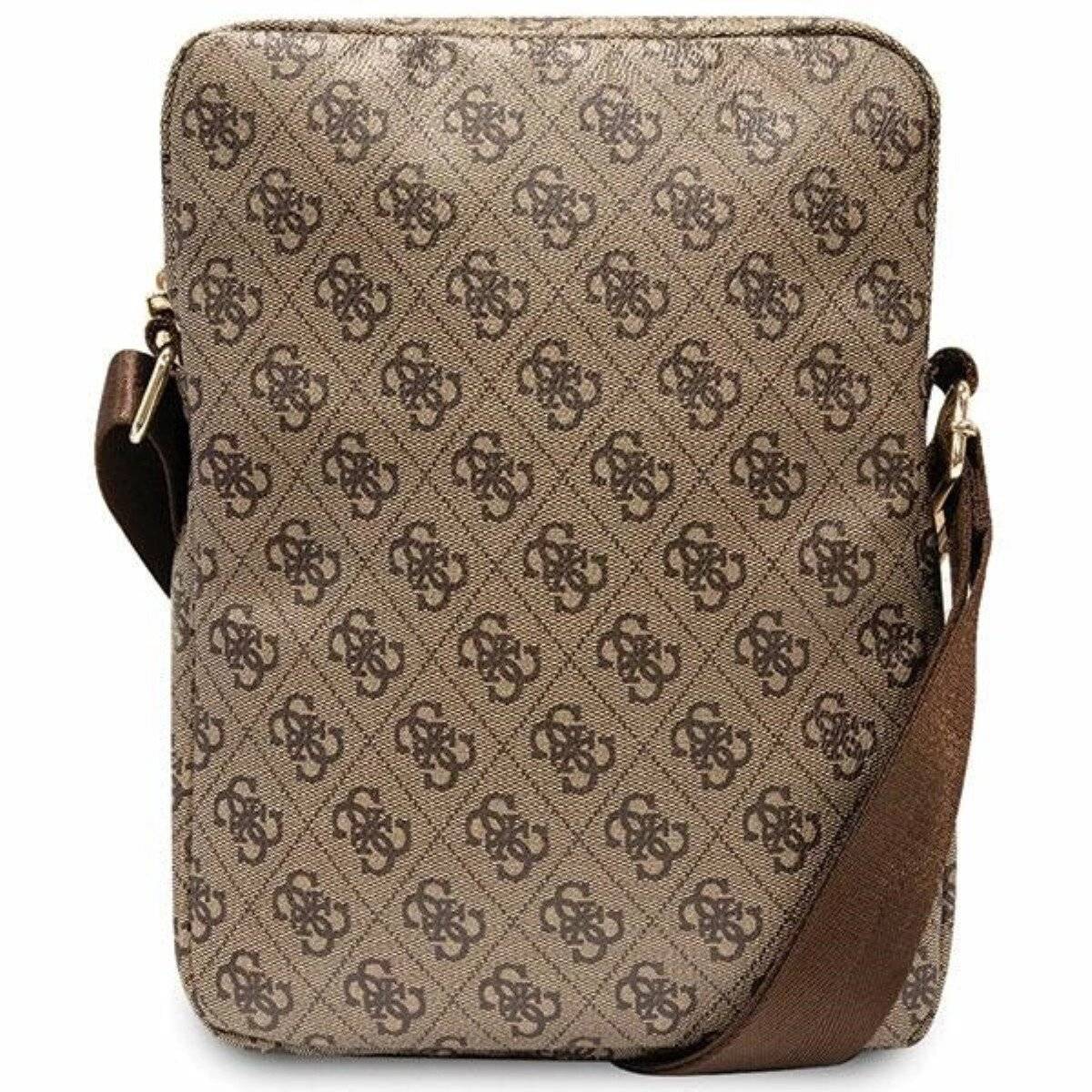 Borsa a tracolla GUESS 4G Stripes da 10 pollici - Borsa per tablet in marrone-2