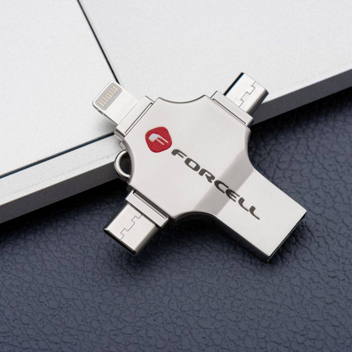 Chiavetta USB FORCELL F-DATA Metal Quad 4 in 1 - argento 16 GB-1
