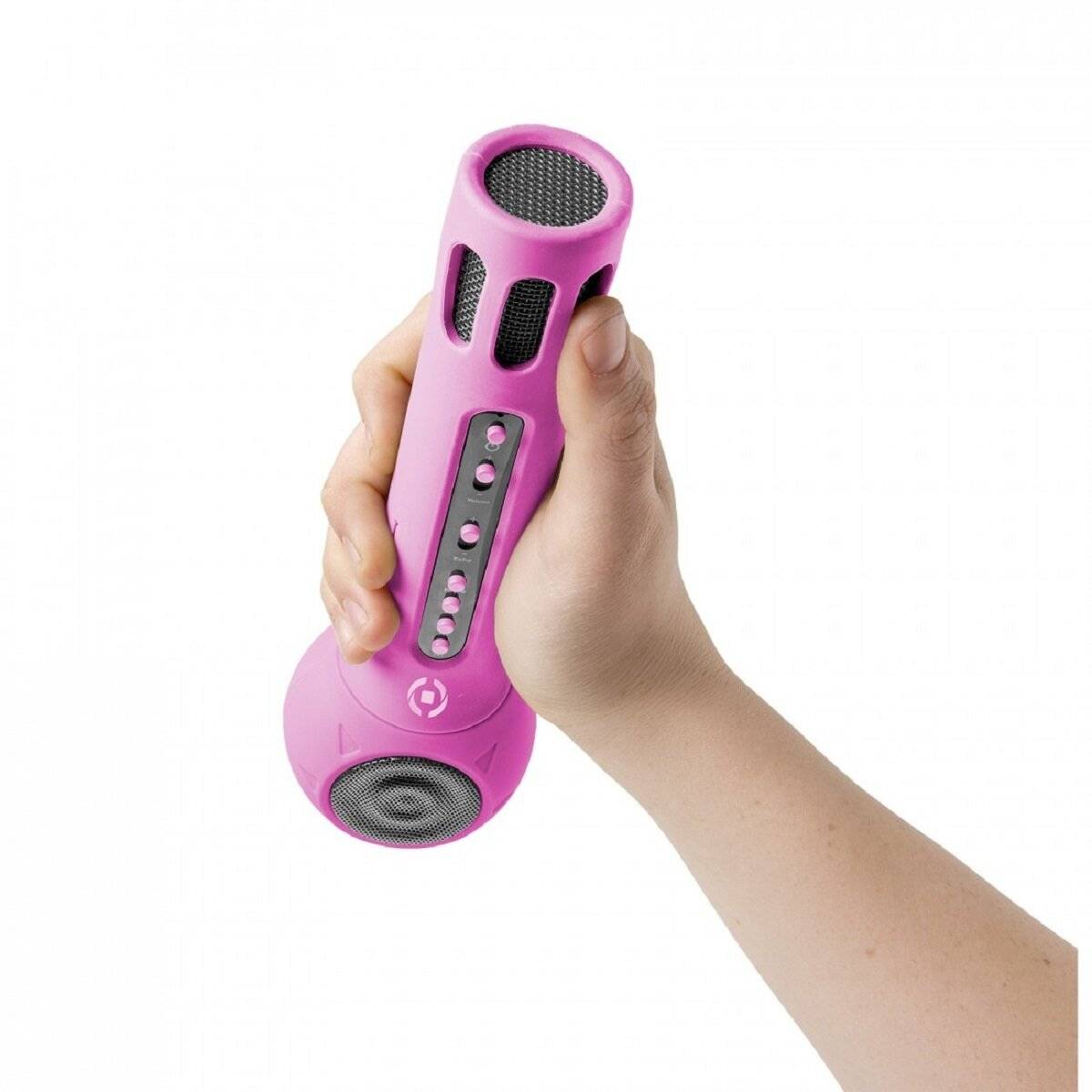 Microfono per karaoke Celly Kids con altoparlante Bluetooth ed effetti vocali-0