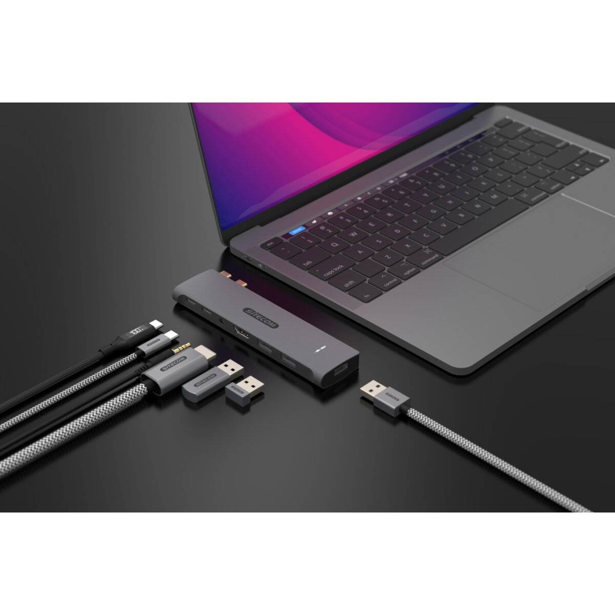 Hub multiporta Sitecom 7 in 2 per MacBook M1/M2-4