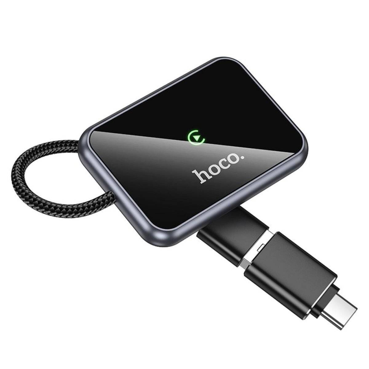 Adattatore CarPlay wireless Hoco HU1 con USB-A/USB-C, nero-1