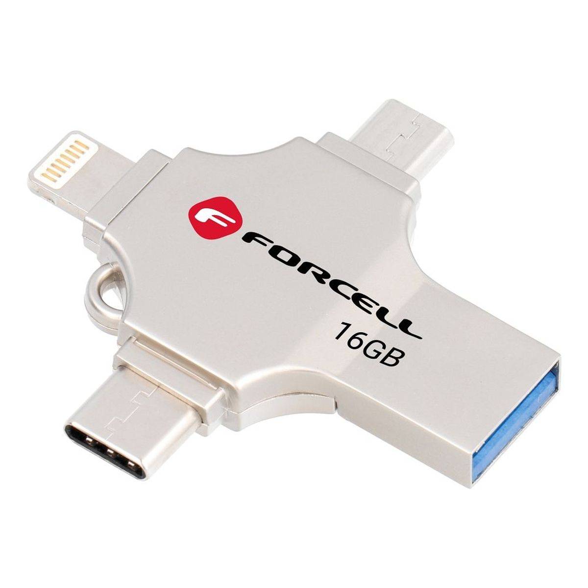 Chiavetta USB FORCELL F-DATA Metal Quad 4 in 1 - argento 16 GB-3