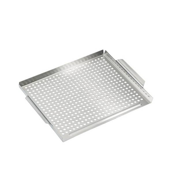 Cestello per griglia Michelino in acciaio inox di alta qualità 40 x 29 x 3,5 cm, con manici