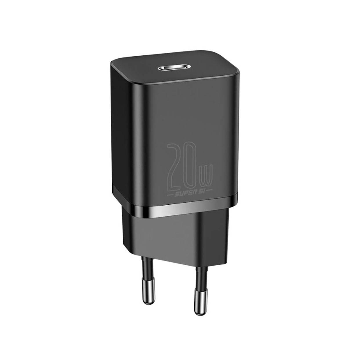 Baseus - CCSUP-B01 - Wall Quick Charger Super Si 20W USB-C QC3.0 PD, Black-0