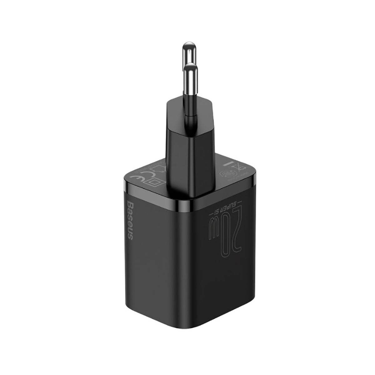Baseus - CCSUP-B01 - Wall Quick Charger Super Si 20W USB-C QC3.0 PD, Black-1