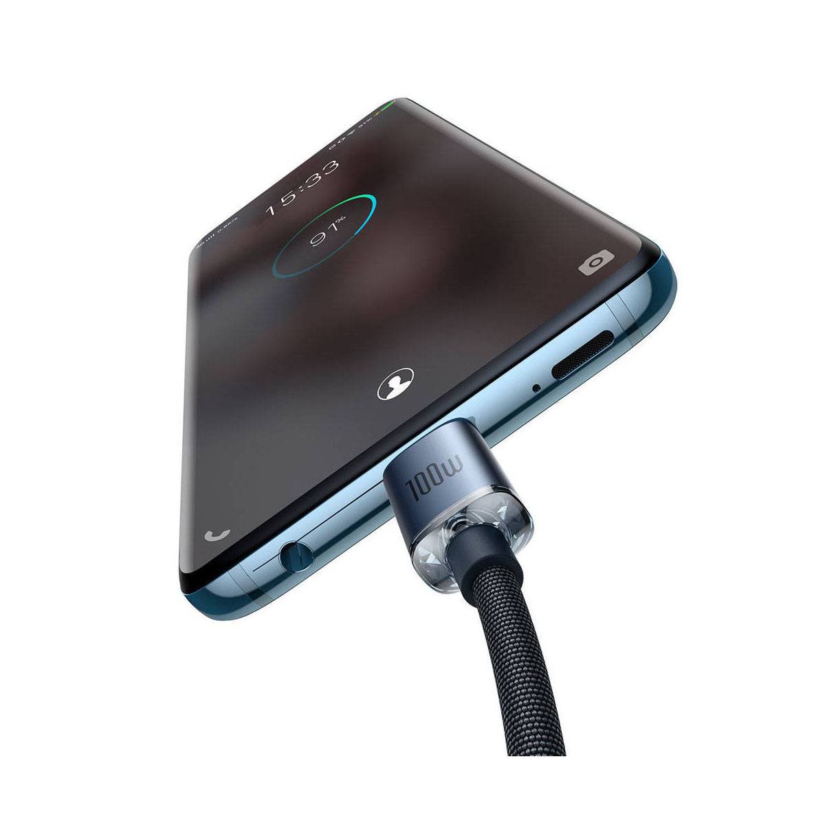 Baseus CAJY000701 cavo USB 2 m USB C Nero (Baseus Crystal Shine USB-C to USB-C C-2