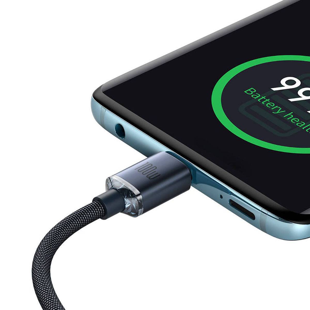 Baseus CAJY000701 cavo USB 2 m USB C Nero (Baseus Crystal Shine USB-C to USB-C C-3
