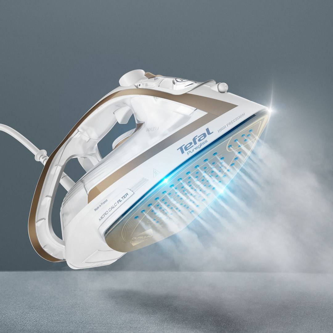 Tefal Puregliss FV8042 Ferro da stiro a secco e a vapore Durilium AirGlide Autoclean soleplate 3000 W Bronzo Bianco-6