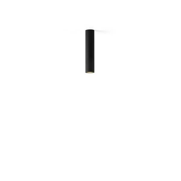 Portalampada a soffitto nero opaco H 300mm ø 55mm