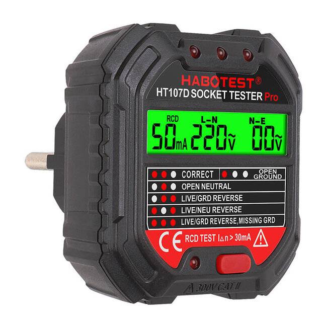 Habotest - HT107D - Steckdosentester con Digitalanzeige Habotest HT107D-2