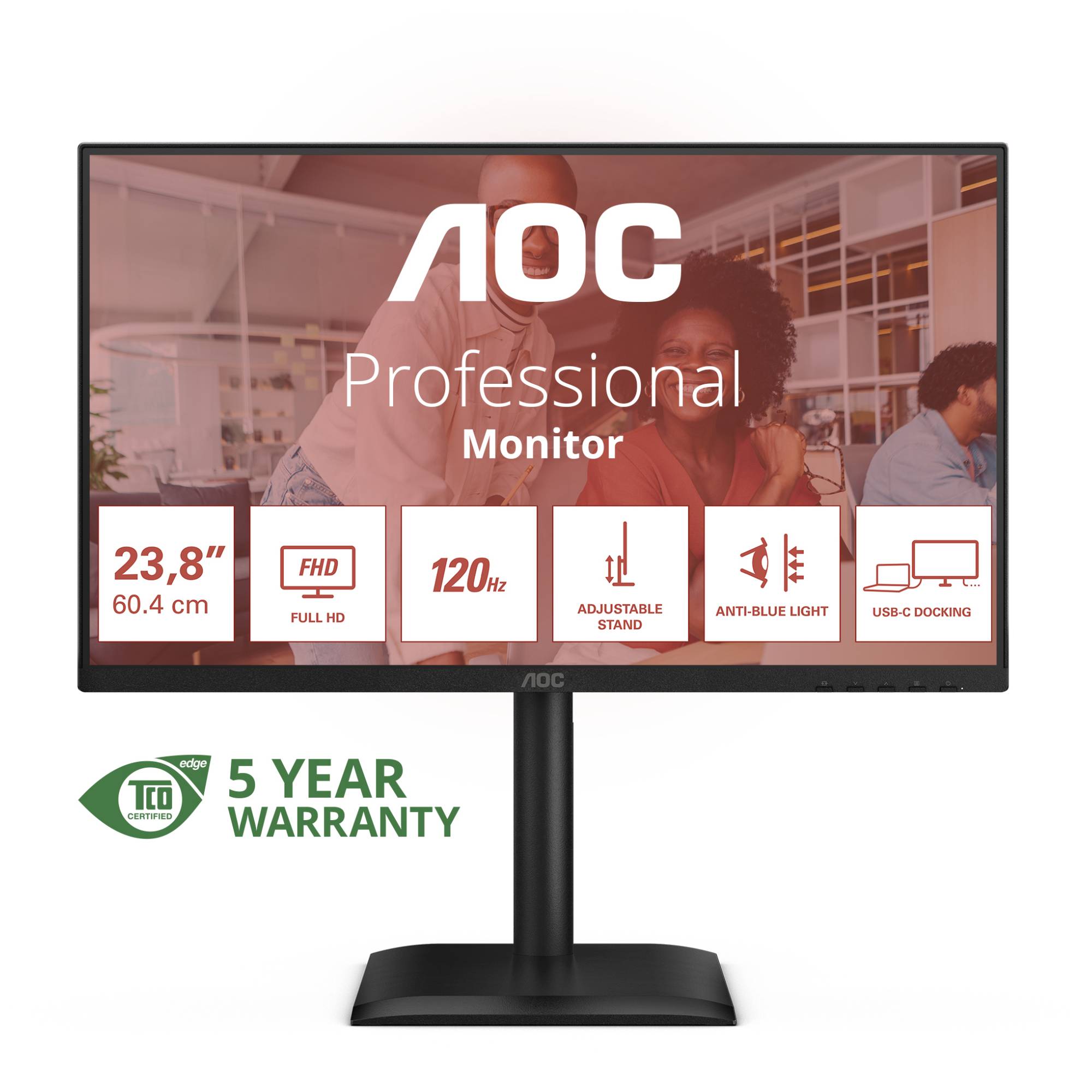 AOC MONITOR 23,8 LED IPS FHD 16:9 4MS 300 CDM, PIVOT, USB-C, DP/HDMI, MULTIMEDIALE-3