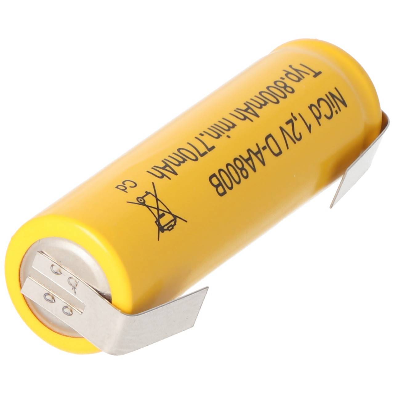 Batteria NiCd flat top mignon 1.2V 800mAh AA con capicorda a saldare a U-3