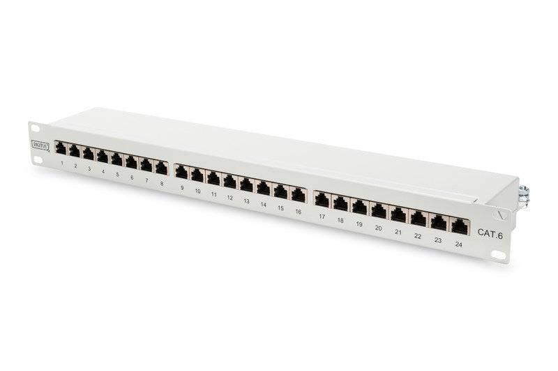 Pannello patch CAT 6, Classe E, schermato, RJ45 a 24 porte, 8P8C, LSA, 1U, monta-0