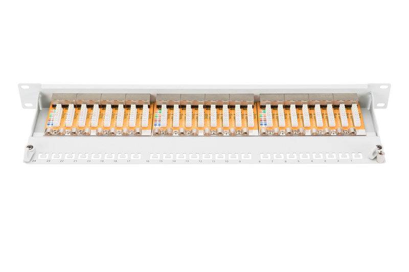 Pannello patch CAT 6, Classe E, schermato, RJ45 a 24 porte, 8P8C, LSA, 1U, monta-1