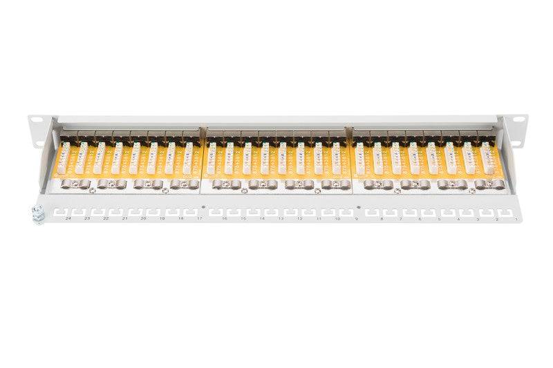 Pannello patch CAT 6, Classe E, schermato, RJ45 a 24 porte, 8P8C, LSA, 1U, monta-2