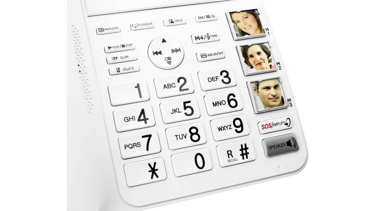Geemarc DECT595 Schnurgebundenes Seniorentelefon Anrufbeantworter, Freisprechen, Optische Anrufsignalisierung, für Hörge-0