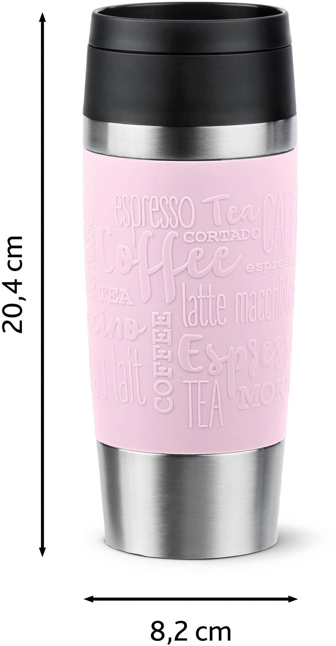 emsa Isolierbecher TRAVEL MUG Classic, 0,36 L., pastellrosa hochwertiger, vakuumisolierter Edelstahlkörper, spül - 1 Stü-3