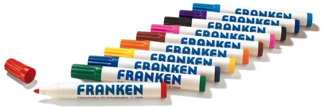 FRANKEN Whiteboard-Marker, Strichstärke: 2-6 mm, sortiert Rundspitze, Tafelschreiber, nachfüllbar, trocken (Z1903)-1