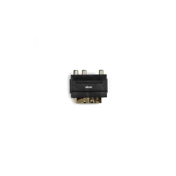 Ekon ECVSCAR3RCAFVHS cavo e adattatore video SCART (21-pin) Nero
