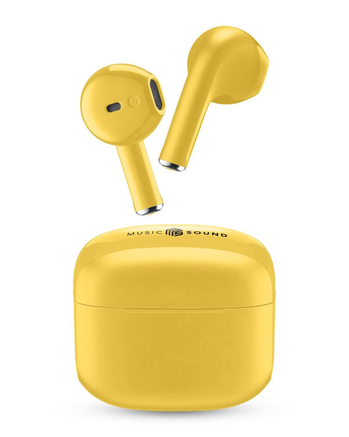 Cellularline Music Sound Swag Auricolari Wireless Earphones Bluetooth Giallo-1