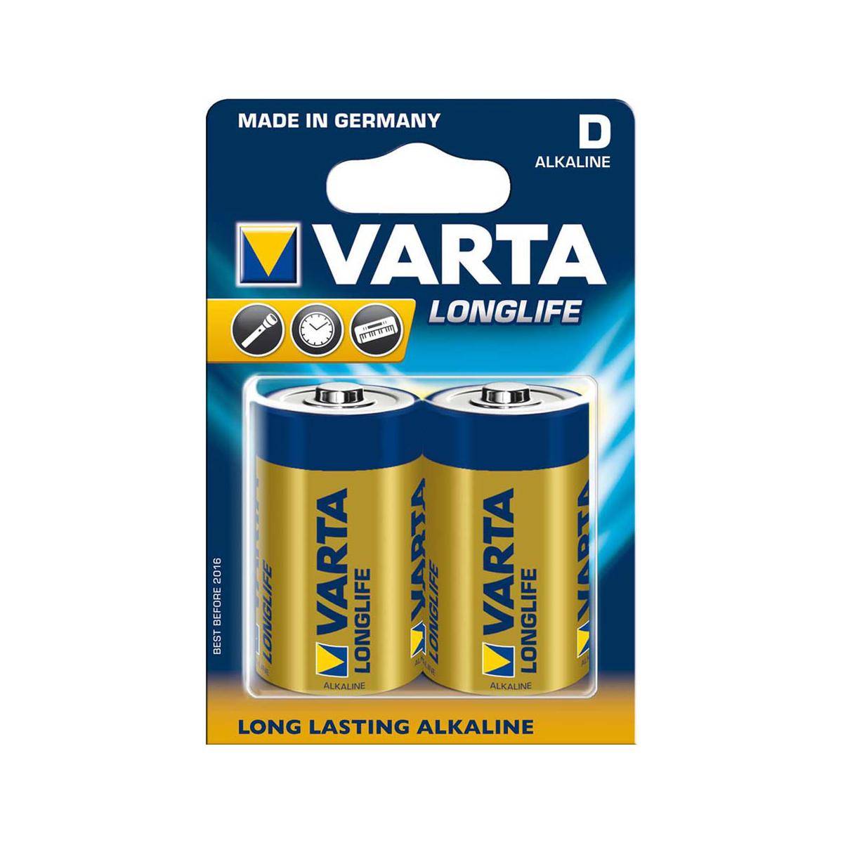 Varta Batterie Alkaline, Mono, D, LR20, 1.5V Longlife, Retail Blister (2-Pack)-3