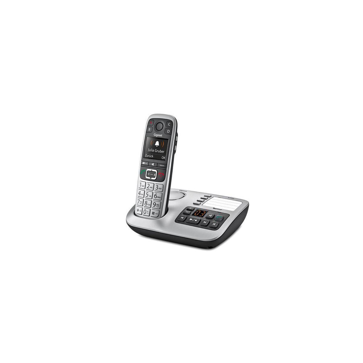 Gigaset E 560 A Telefono DECT Cordless Identificatore di Chiamata Nero Argento-1