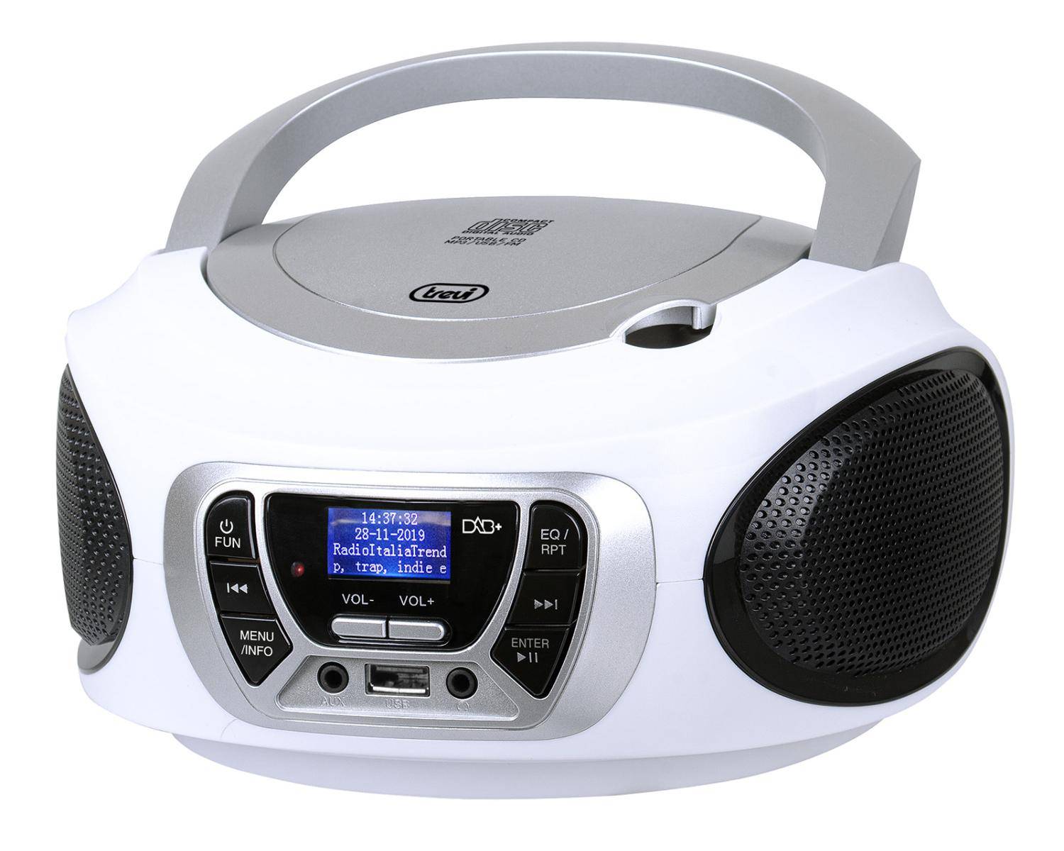 Trevi CMP 510 DAB Stereo Portatile CD Boombox Radio USB AUX-IN Presa Cuffia Bianco-1