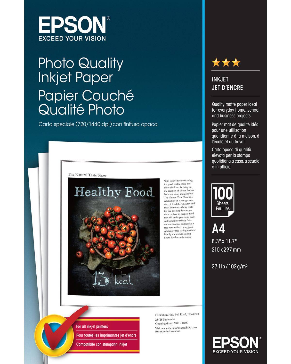 ORIGINAL Epson Carta Bianco C13S041061 Photo Quality 100 Blatt photo qualit ink jet paper DIN A4 102 g/m 100 pagine-8