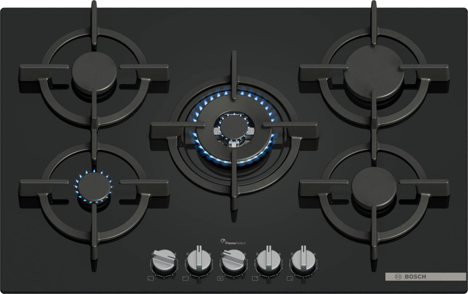 Bosch piano cottura incasso gasvetro temper. 5zone 75cm nero ppq7a6i15-1