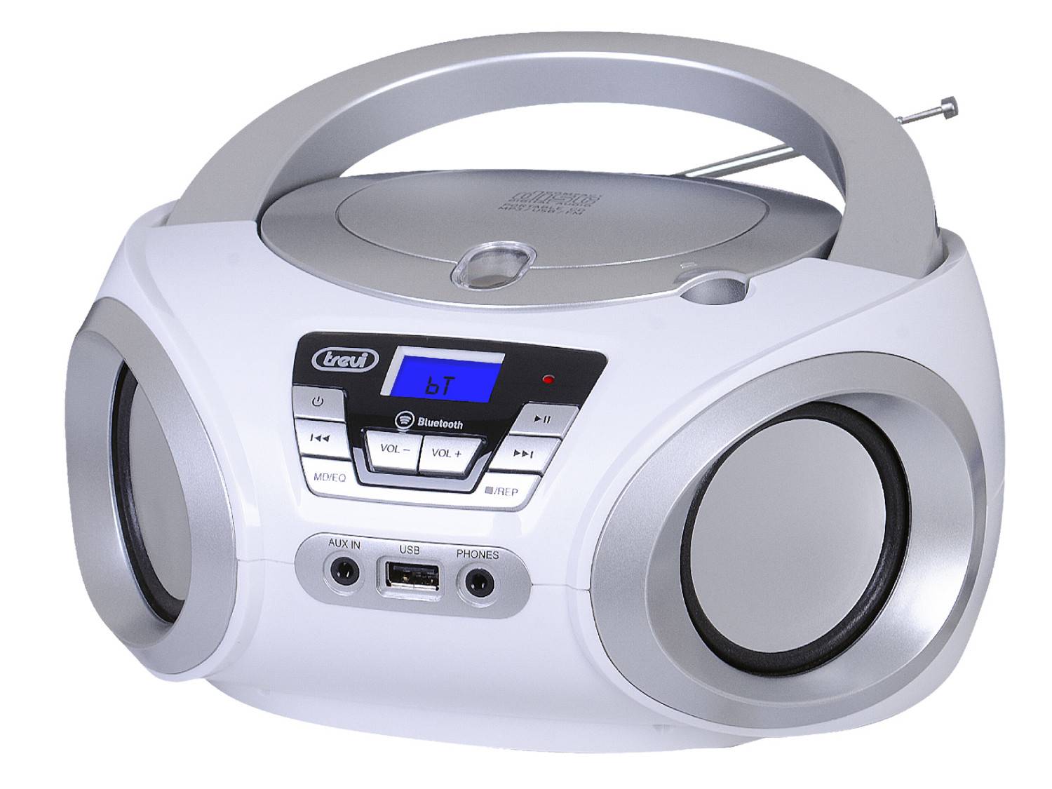 Trevi STEREO PORTATILE BOOMBOX CD WIRELESS USB AUX-IN CMP 544 BT BIANCO-1