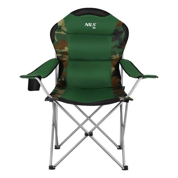 Sedia da campeggio NILS NC3080 – Sedia da esterno pieghevole, sedia da pesca con borsa per il trasporto, verde scuro