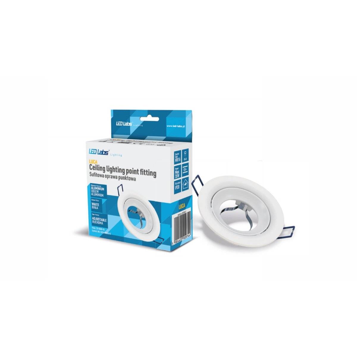 Cornice da incasso LED Labs LUCA per plafoniera GU10 IP20 rotonda Ø 65 mm foro bianco-1