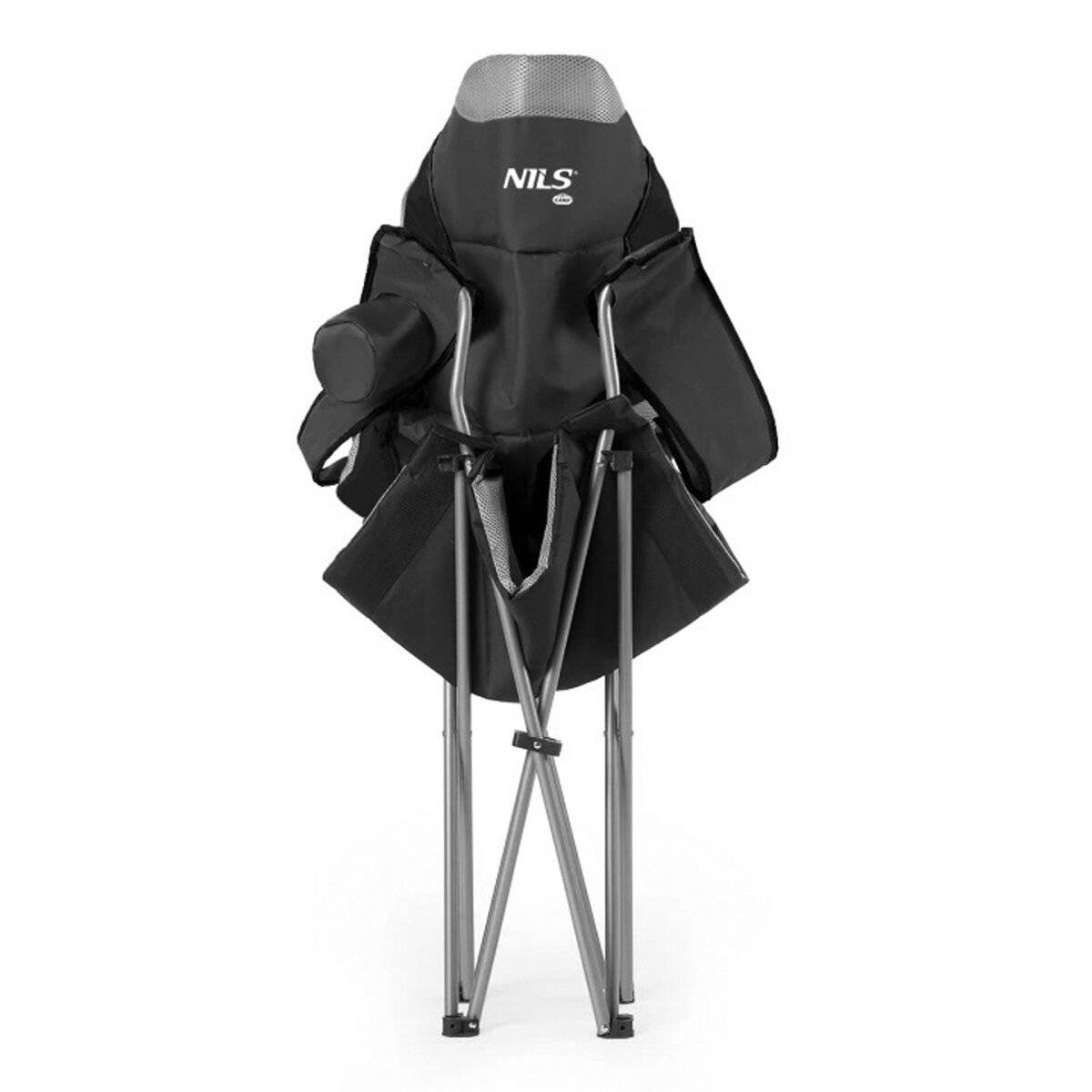 Sedia da campeggio NILS NC3080 – Sedia da pesca pieghevole per esterni con borsa per il trasporto, grigio scuro-4