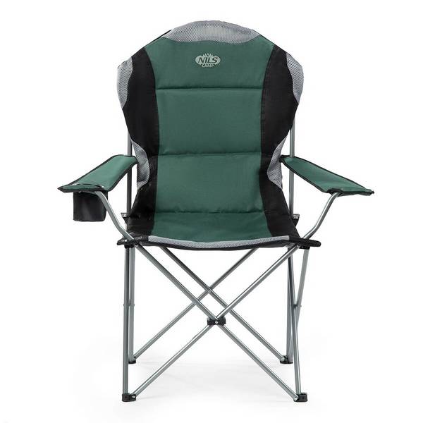 Sedia da campeggio NILS NC3080 – Sedia da esterno pieghevole, sedia da pesca con borsa per il trasporto, verde