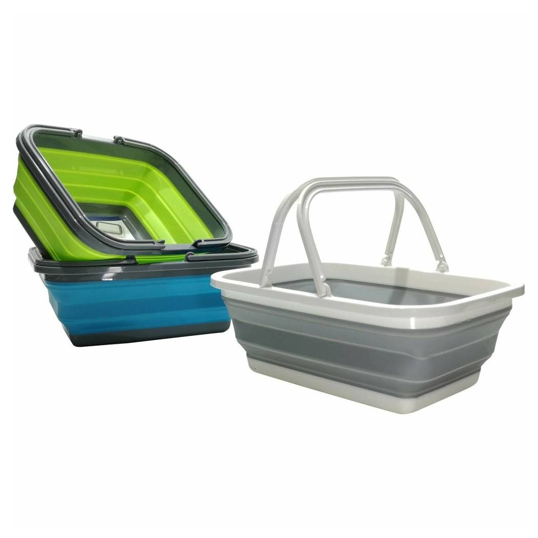 Cestino Multiuso Pieghevole Salvaspazio Con Manici Richiudibile In Plastica Silicone --0