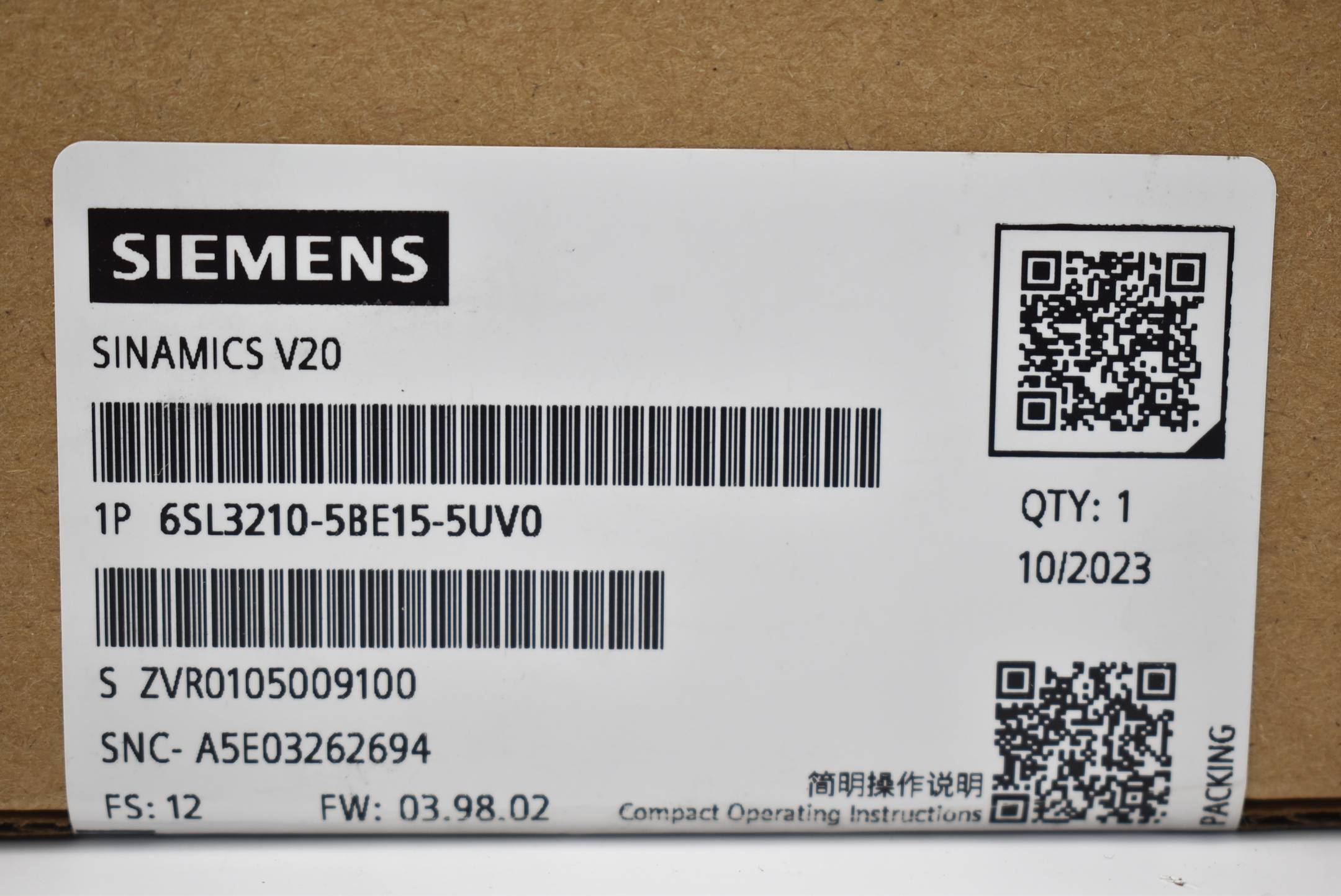 Siemens Inverter base 6SL3210-5BE15-5UV0 0.55 kW 380 V, 480 V-2
