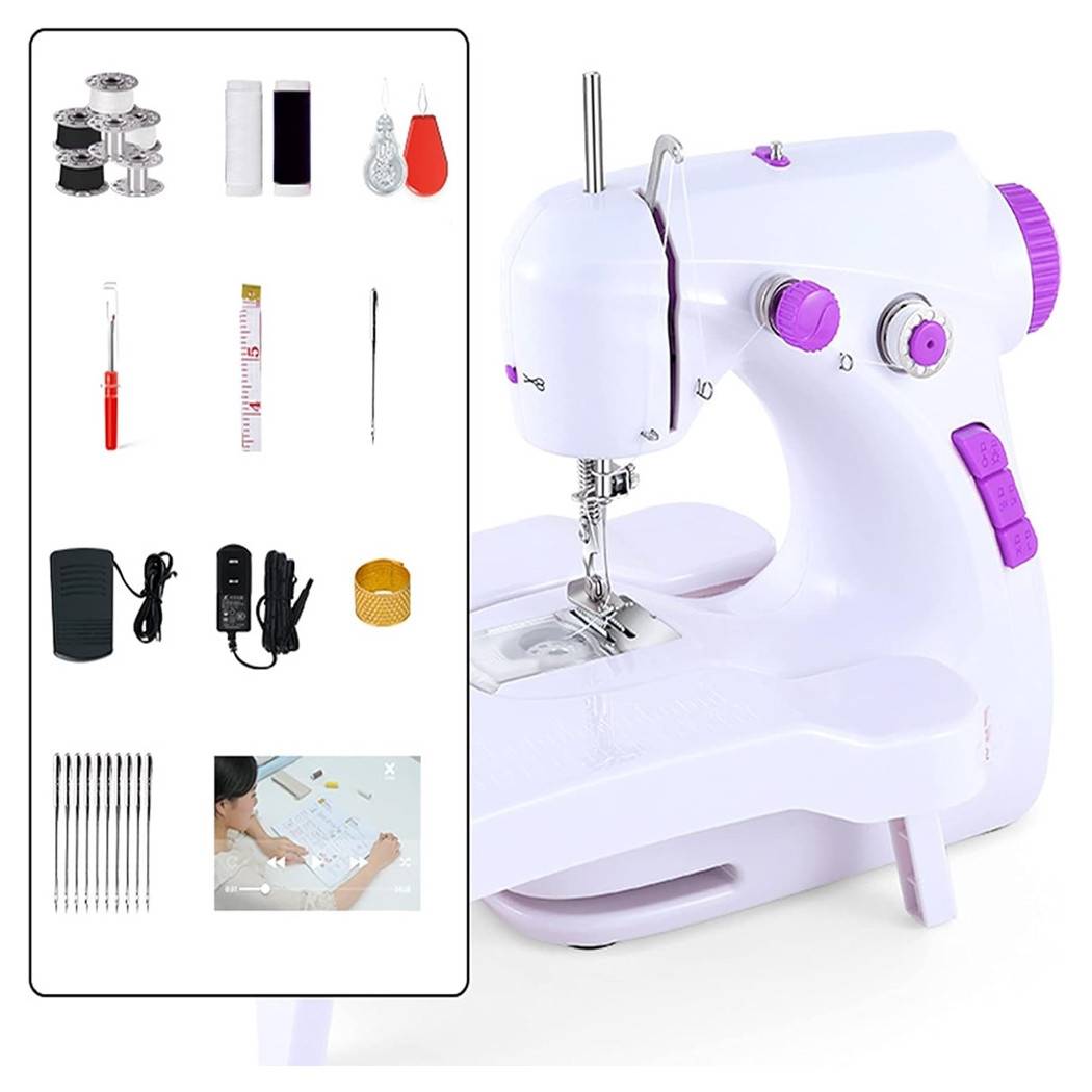 Macchina Da Cucire Elettrica Portatile Multifunzionale Uso Domestico Funzione Taglio Filo --1