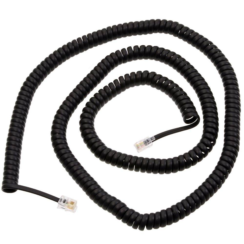 Cavo a spirale per auricolare Helos extra lungo, nero, sciolto-0