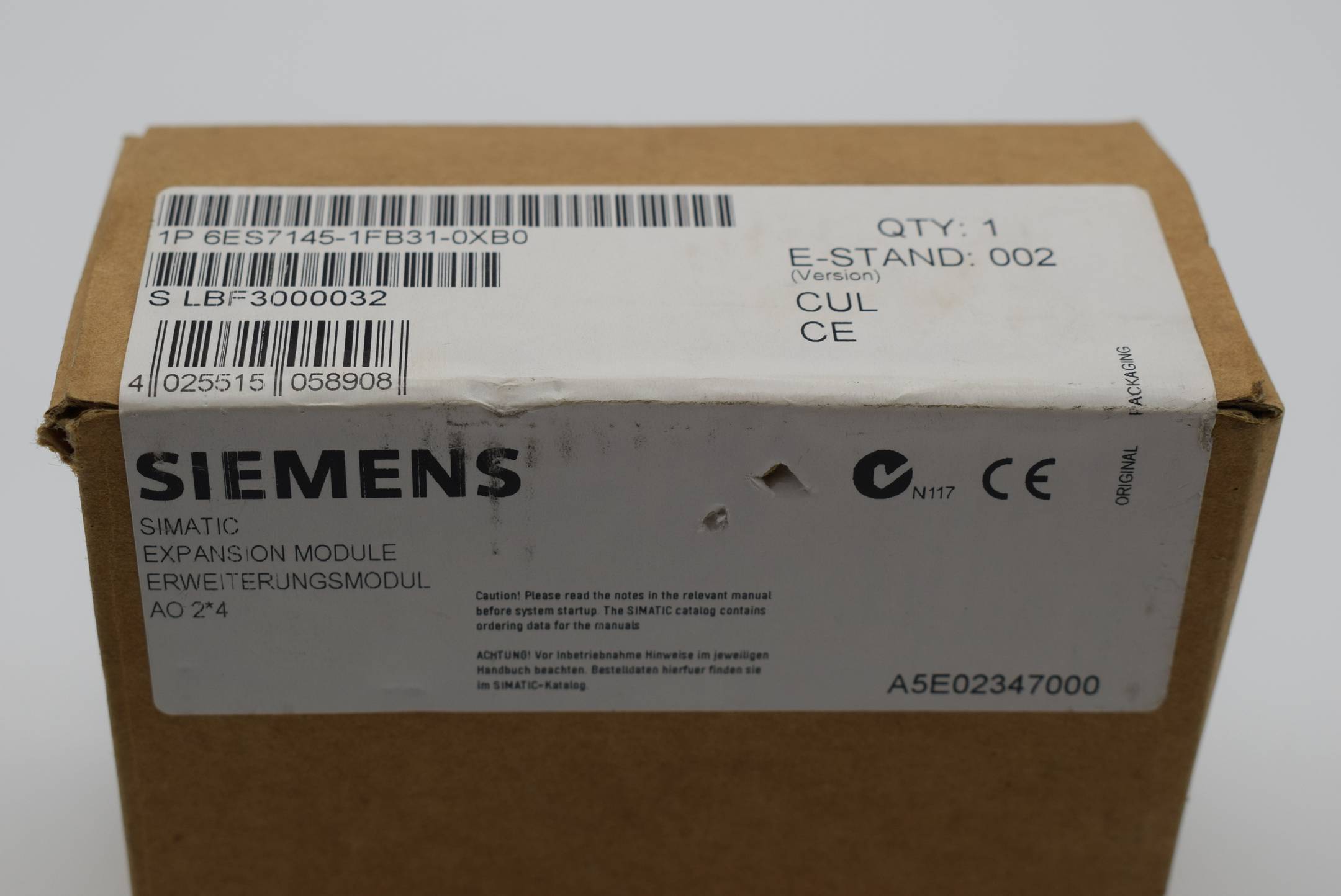 Pezzo di ricambio - SIMATIC DP, modulo di espansione EM 145 per ET 200X, IP66/67 2AO, +/-10V, 11-3