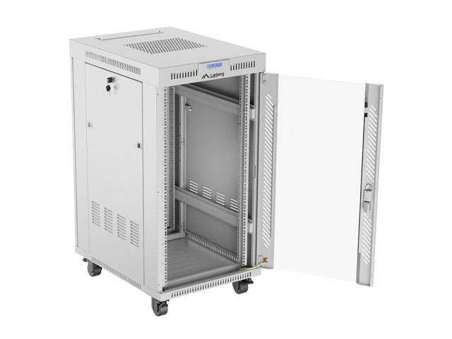 Lanberg 19" 600x800 Rack Einbauschrank Glastür grau - Rack-0