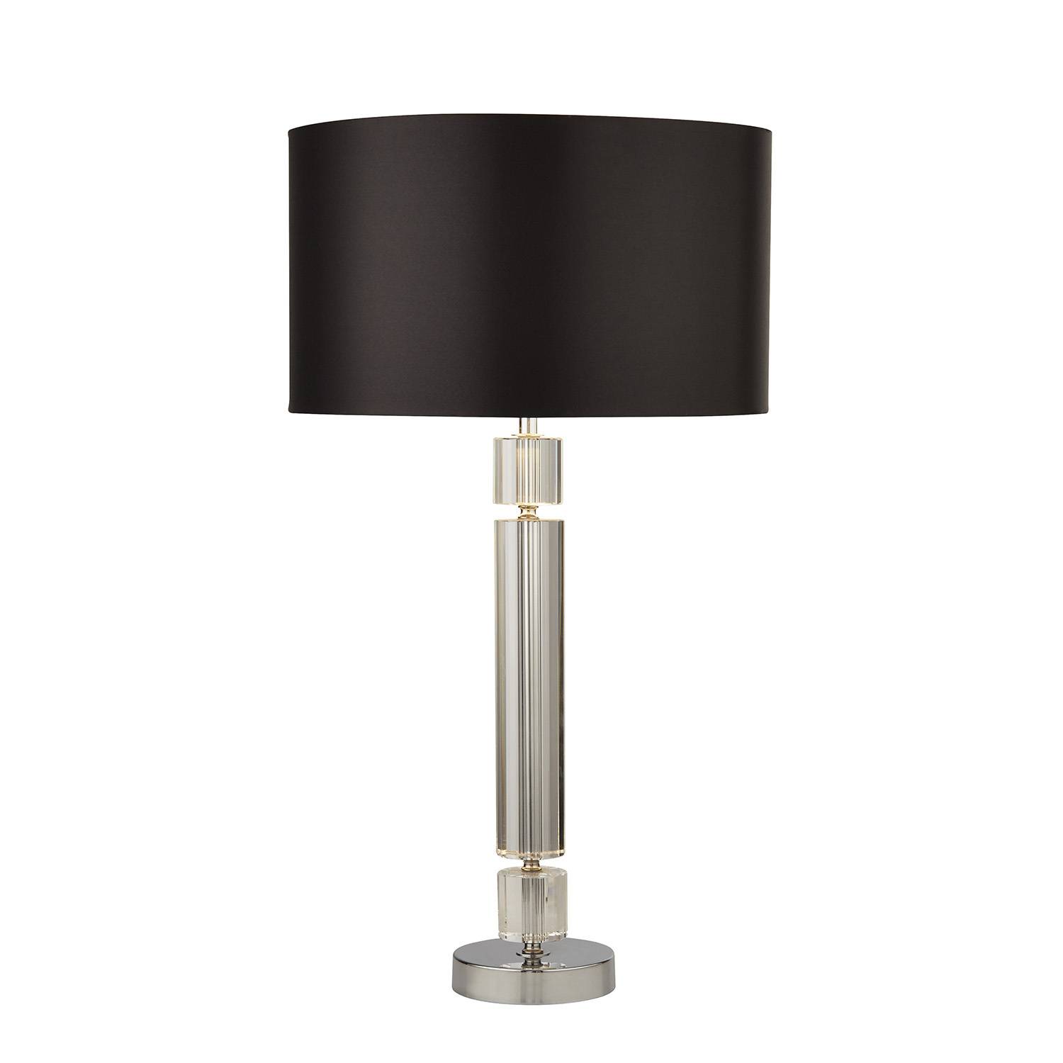 Lampada Da Scrivania Contemporanea Kylie Vetro Cromo Acciaio Nero 1 Luce E27-0