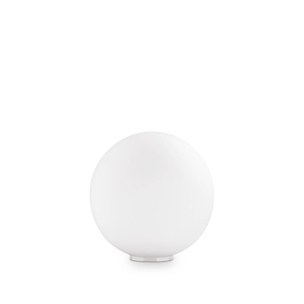 Lampada Da Scrivania-Ufficio Moderna Mapa Vetro Bianco 1 Luce E27 D20Cm-0