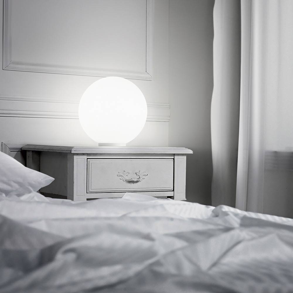 Lampada Da Scrivania-Ufficio Moderna Mapa Vetro Bianco 1 Luce E27 D20Cm-1