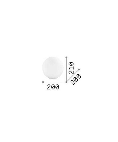 Lampada Da Scrivania-Ufficio Moderna Mapa Vetro Bianco 1 Luce E27 D20Cm-2