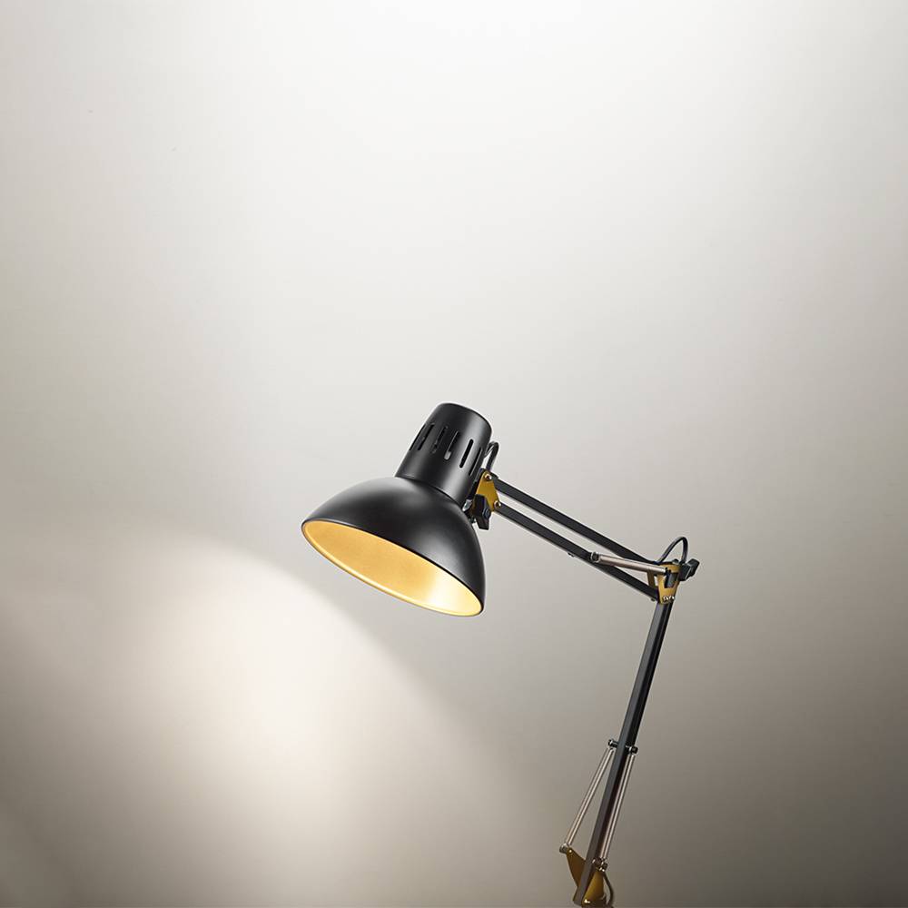 Lampada Da Scrivania Moderna Arc Nero E Oro 1 Luce E27-0