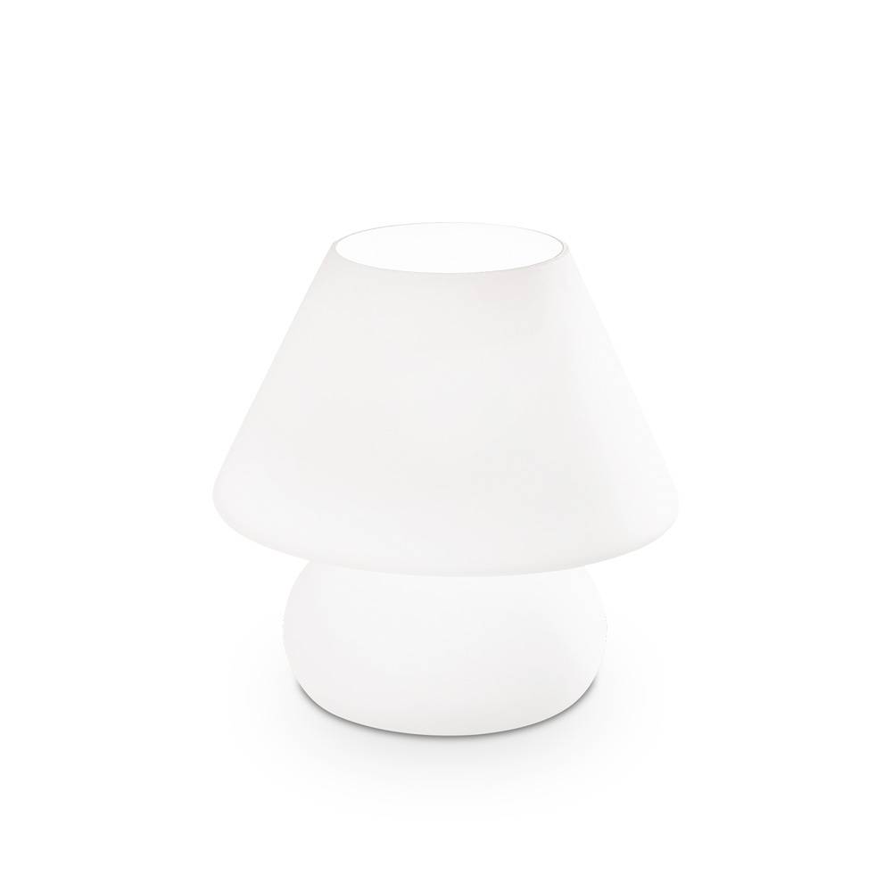 Lampada Da Scrivania-Ufficio Moderna Prato Vetro Bianco 1 Luce E27 Big-0