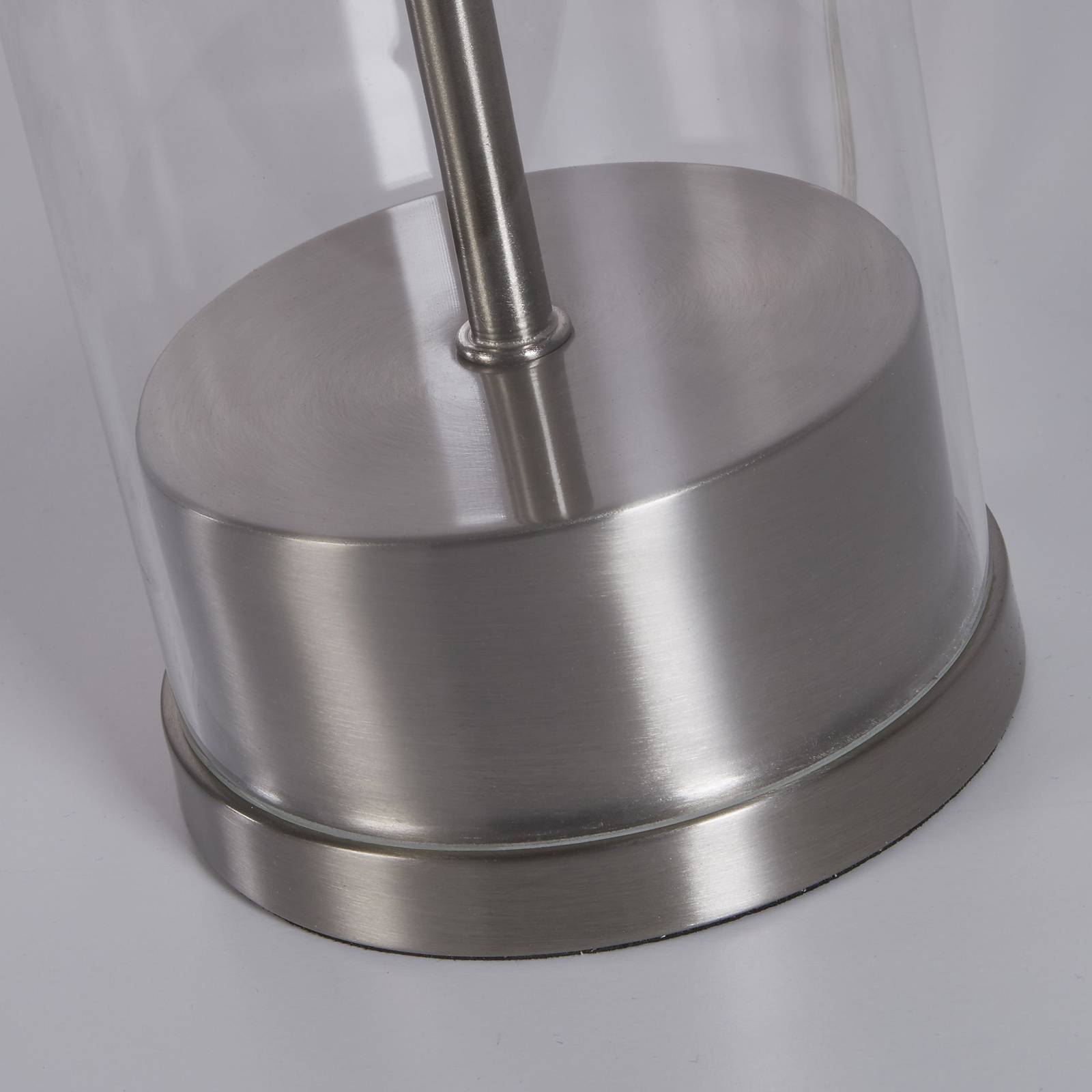 Lampada Da Scrivania Contemporanea Oxford Acciaio Grigio Vetro 1 Luce E27-1