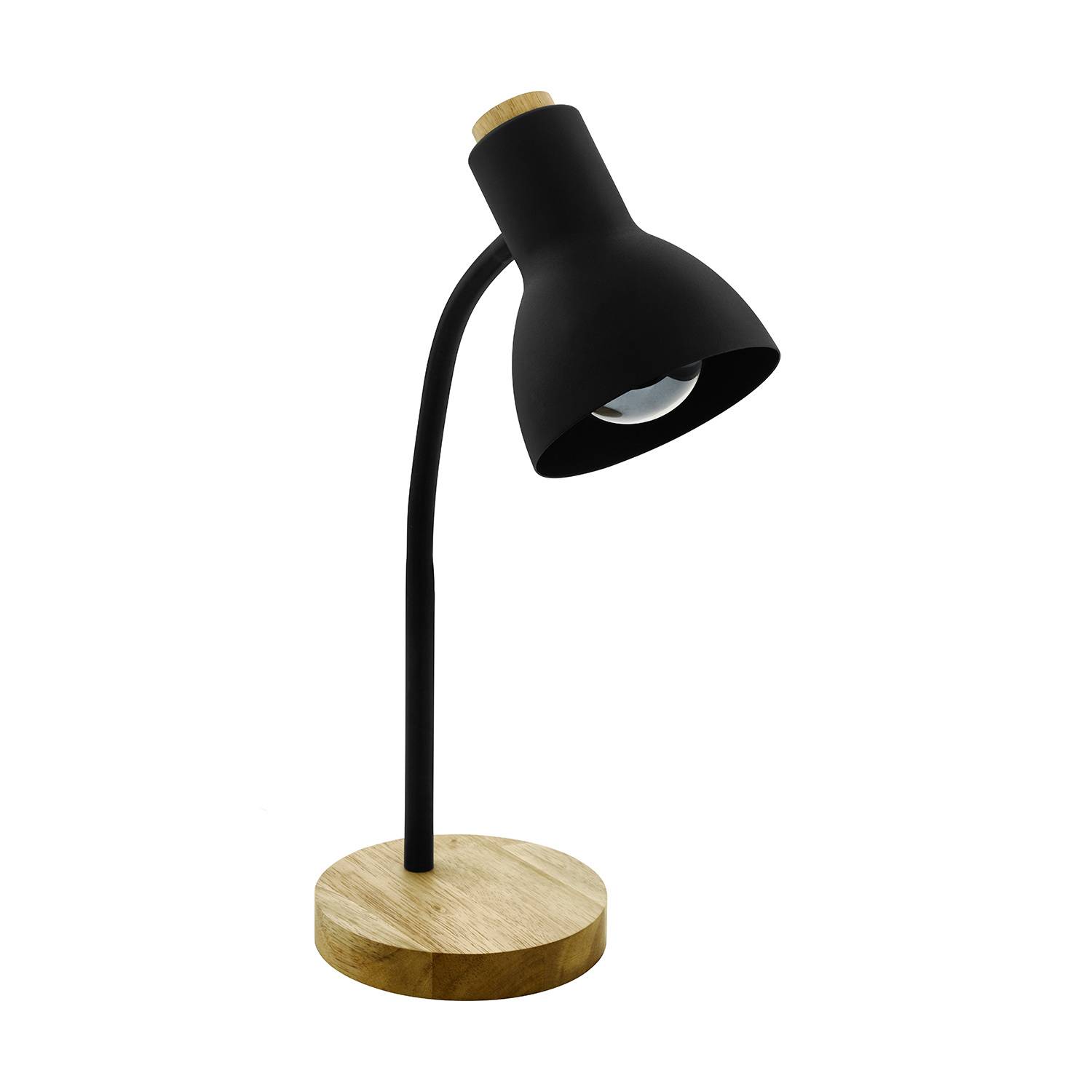 Lampada Da Tavolo Minimal Veradal Legno Nero 1 Luce E27-0
